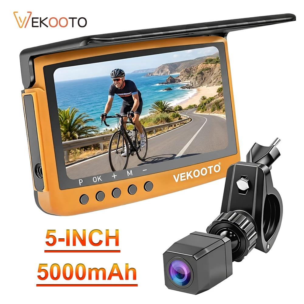 

Bike Rear View Camera 1080P 5" HD Display Real-Time Monitoring Night Vision Waterproof Camera for MTB E-Bike Road Bike Scooter