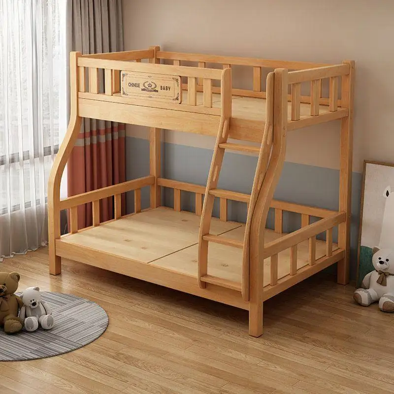 *Modern Solid Wood Kids Bunk Bed With Storage Stairs Drawers Bookshelf Children Bedroom Furniture Double Deck Bed Frame view 6