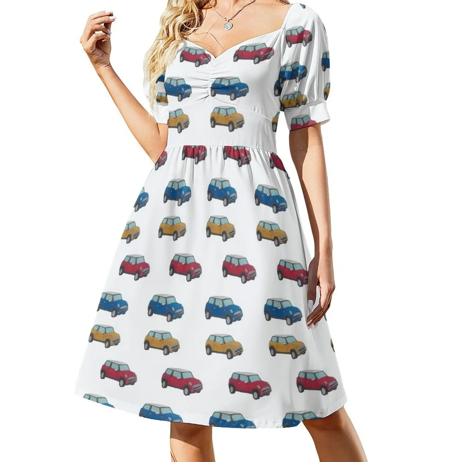 

mini cooper sticker pack Short-Sleeved Dress festival outfit women women's clothing trend 2025 bandage dress