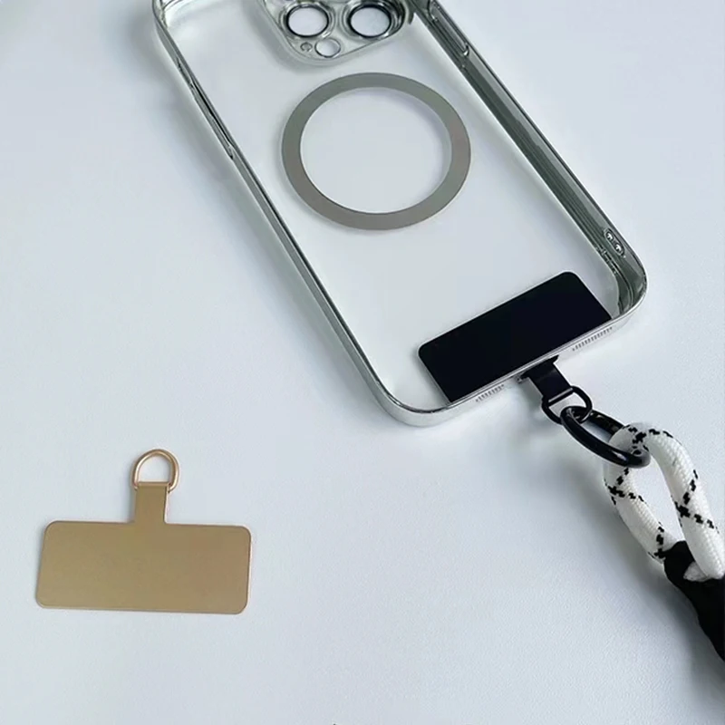 1/3/4pcs Universal Metal Phone Lanyard Gasket Patch Durable Ultra Thin Mobile Phone Sling Rope Card Clip Strap Hang Cord Tab