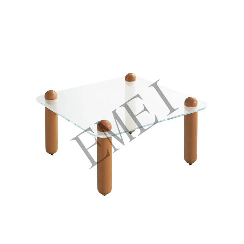 طاولة القهوة لغرفة المعيشة المنزلية الخفيفة الفاخرة على الإنترنت المشاهير أرجل خشبية صلبة مربعة 2022 جديدة وبسيطة وحديثة