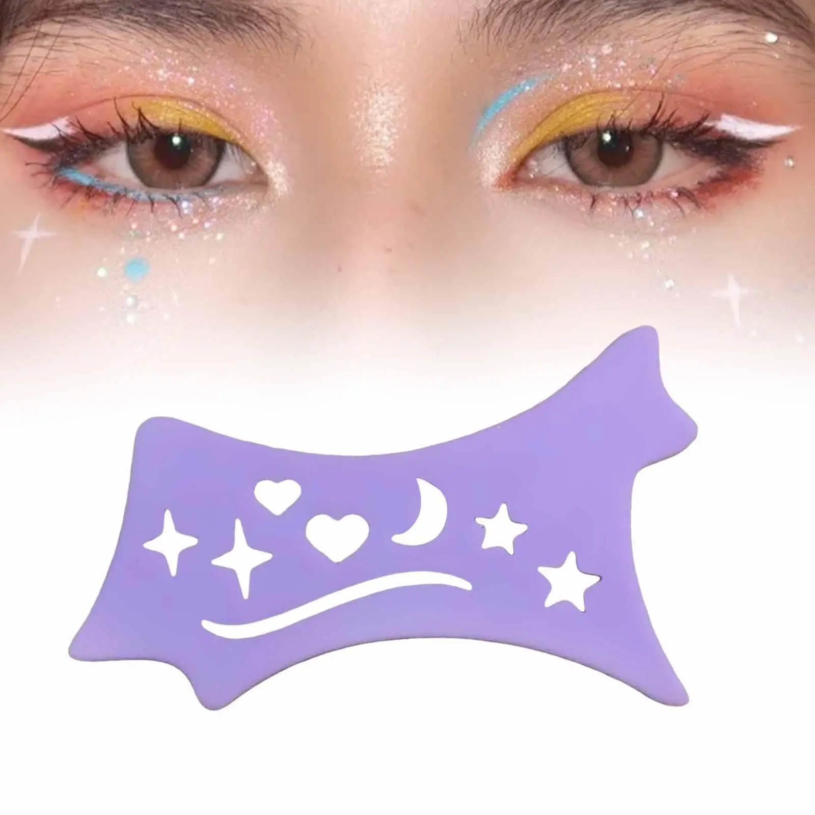 Plantillas de delineador de ojos de silicona flexibles, asistente de maquillaje multifuncional para aplicación de sombra de cejas y lápiz de ojos