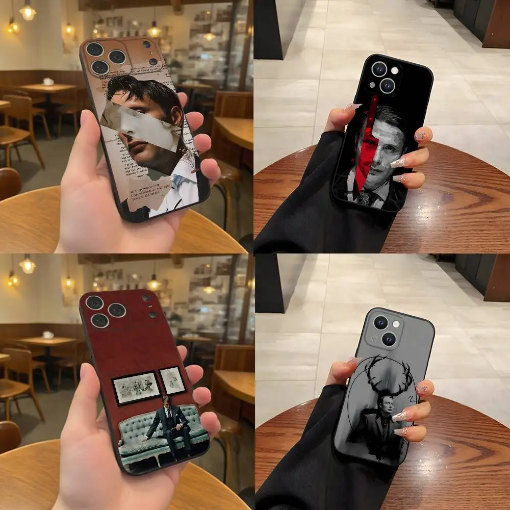 

Will Graham H-Hannibal For iPhone 17,16,15,14,13,12,11,Pro,Max,Plus Black Soft Cover Phone Case