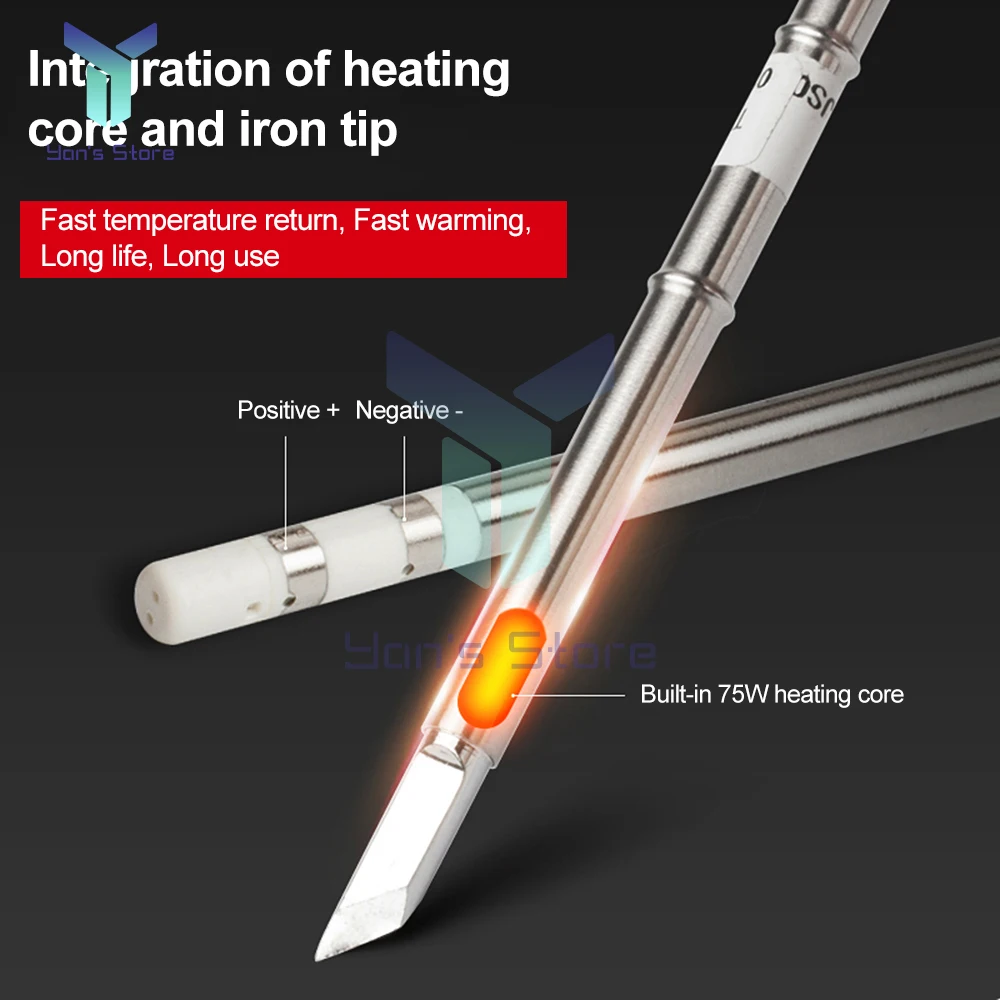 1 zestaw T12 Pro inteligentny antystatyczny cyfrowy wyświetlacz LED termostat lutownica elektryczna lutownica szybko nagrzewa się 75W
