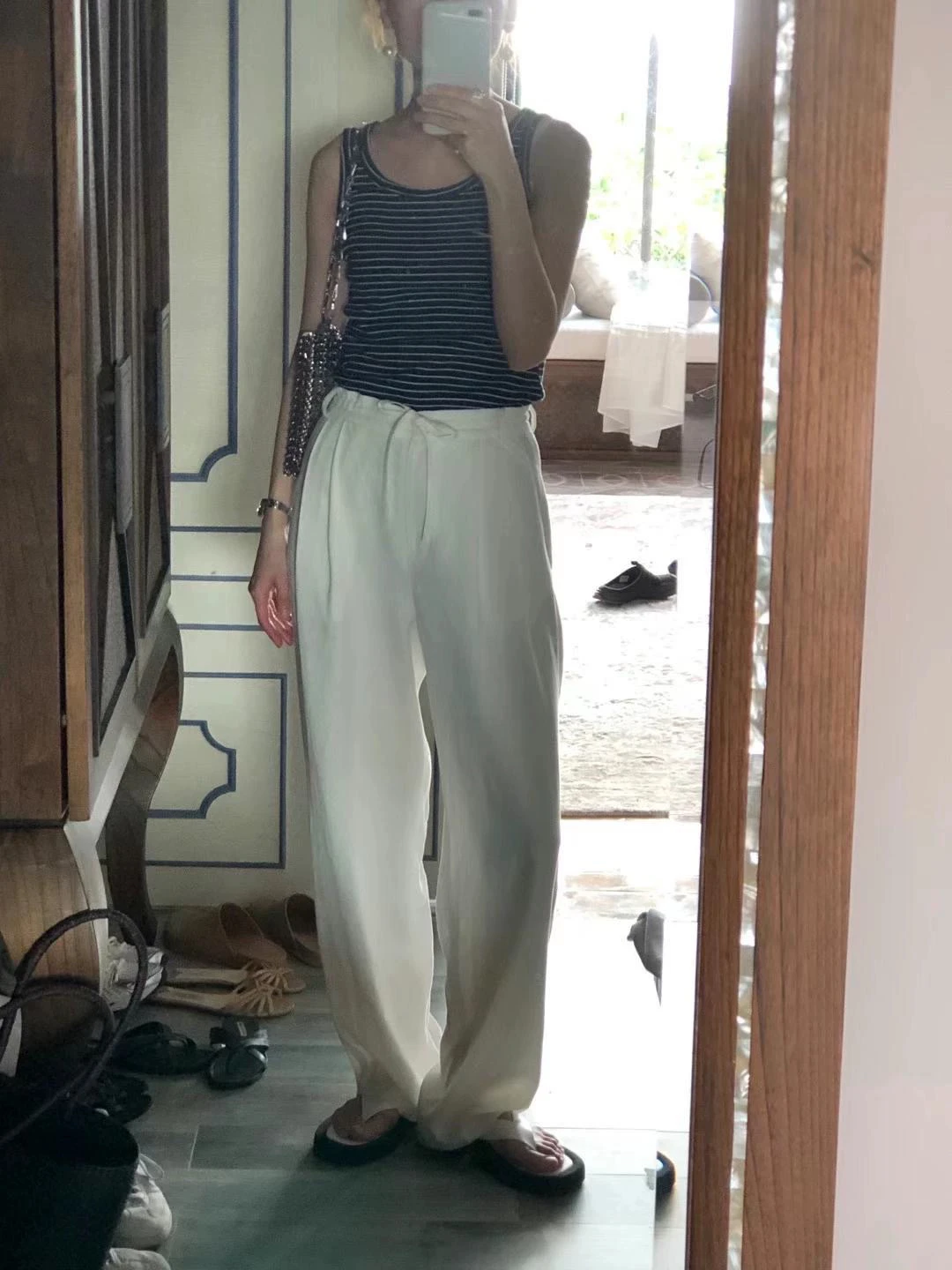 

Candy Miss Ounce Comfortable Ele Cotton Linen Breathable Casual Straight Leg Pants Women Summer High Waist Korean Sle