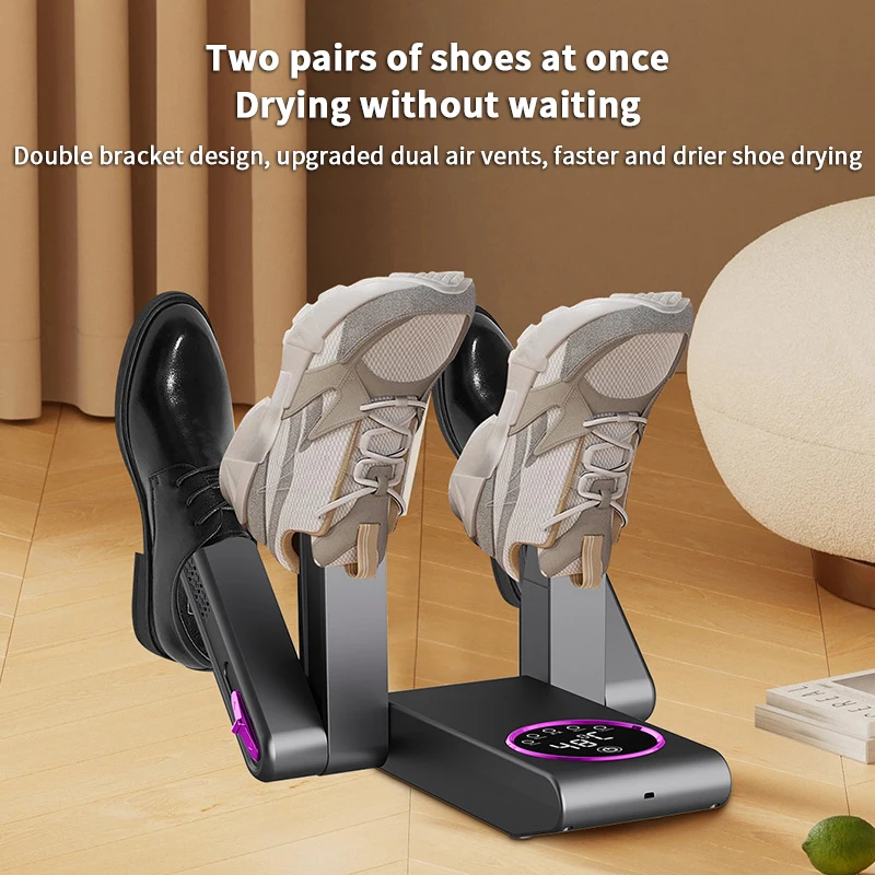 소형 부츠 건조기 및 탈취제, 접이식 랙 2개 또는 4개 포함, 향상된 팬 전력