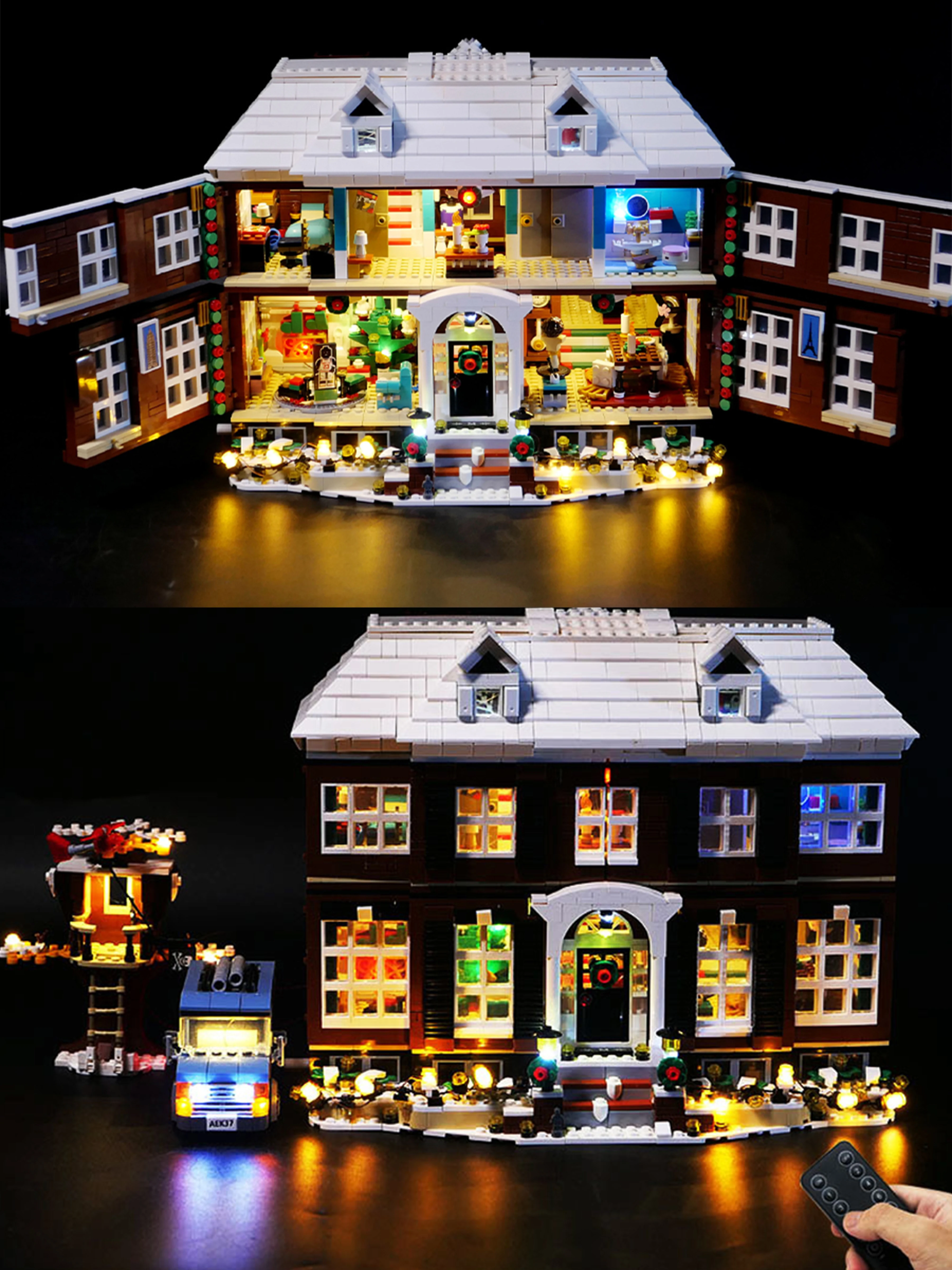 LED-verlichtingsset compatibel met 21330 Home Alone House Bouwstenen Model Afstandsbediening Lampaccessoires (alleen verlichting) - afbeelding 2