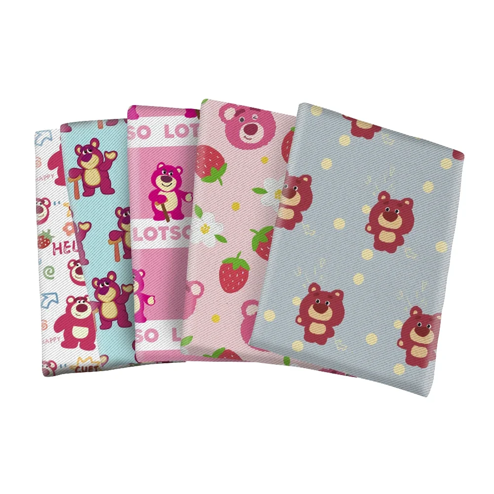 Disney Cartoon Bear Lotso & Princess Jasmine Pattern Printed Twill Fabric for Patchwork Quilting Fabrics