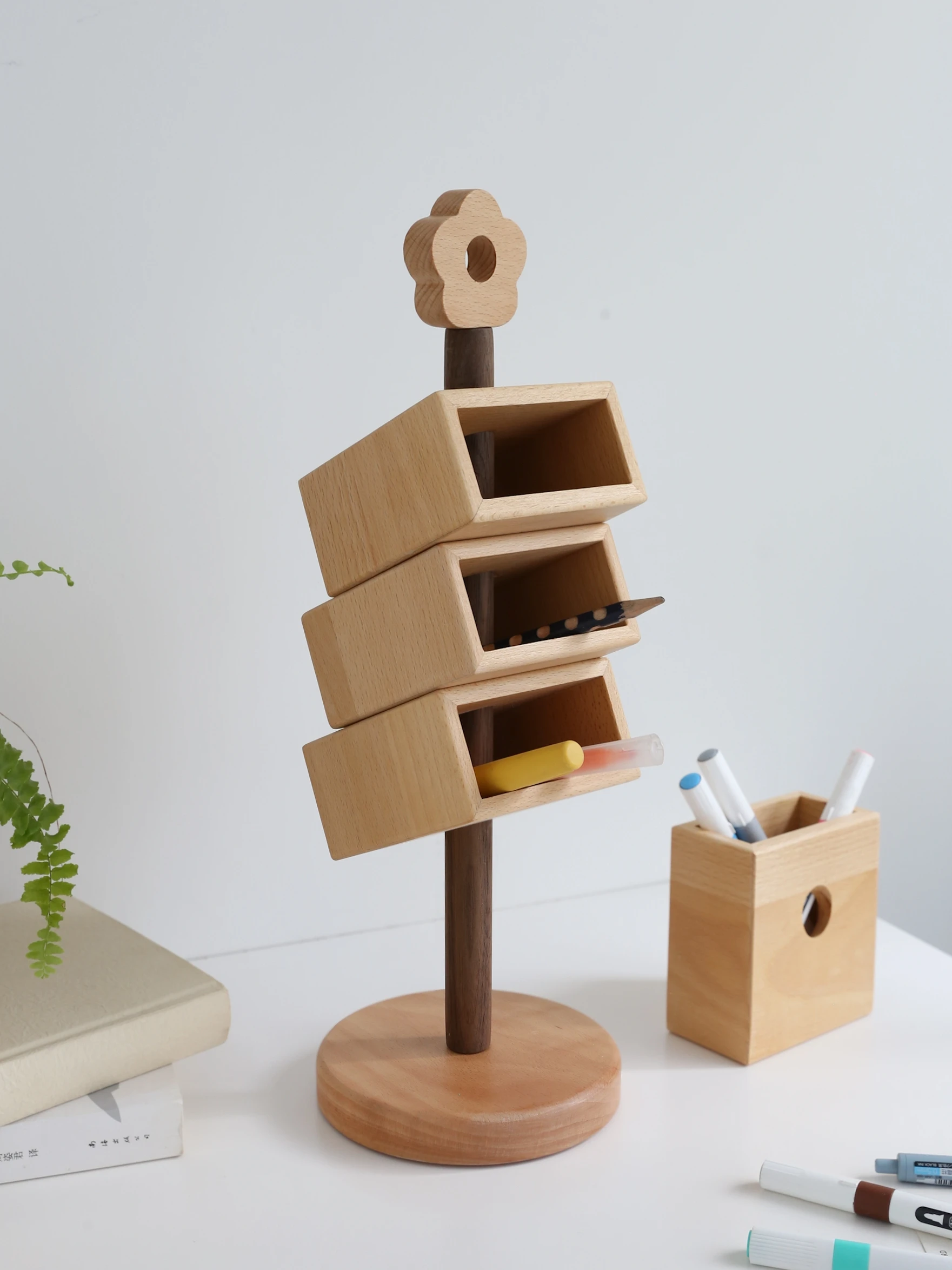support-a-stylos-incline-en-bois-de-style-nordique-multifonctionnel-pour-bureau-decoration-de-bureau-rangement-personnel-pour-la-papeterie-de-la-salle-d'etude