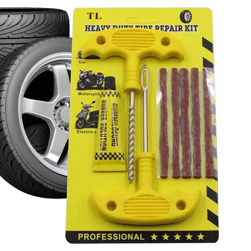 Car Flat Tire Repair Kit Bikes Tire Repair Tubeless Tire Repair Kit Lightweight Tire Patch Tools Tire Plugging Kits for Bicycles