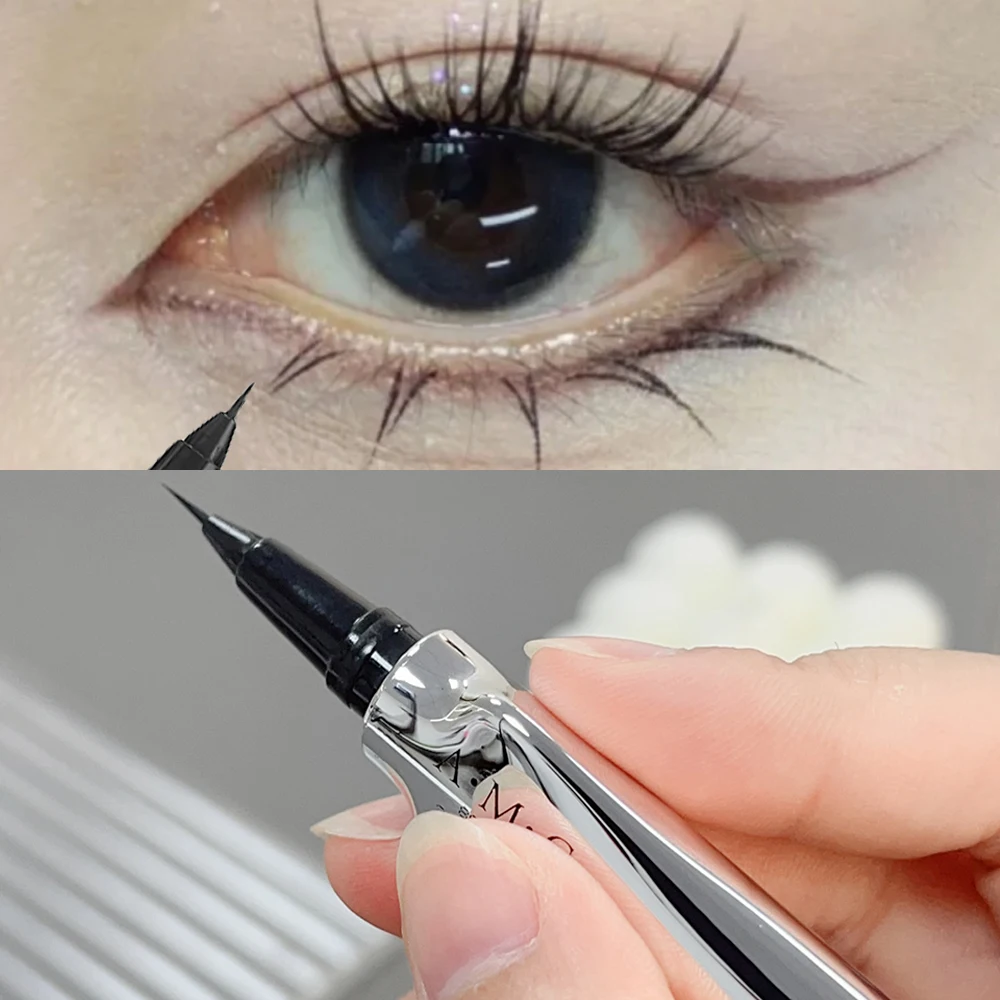 Ultra Fine Liquid Eyeliner Pencil Waterproof Lasting Quick Drying Black Brown Eye Liner Lower Eyelash Pen Korean Makeup Cosmetic