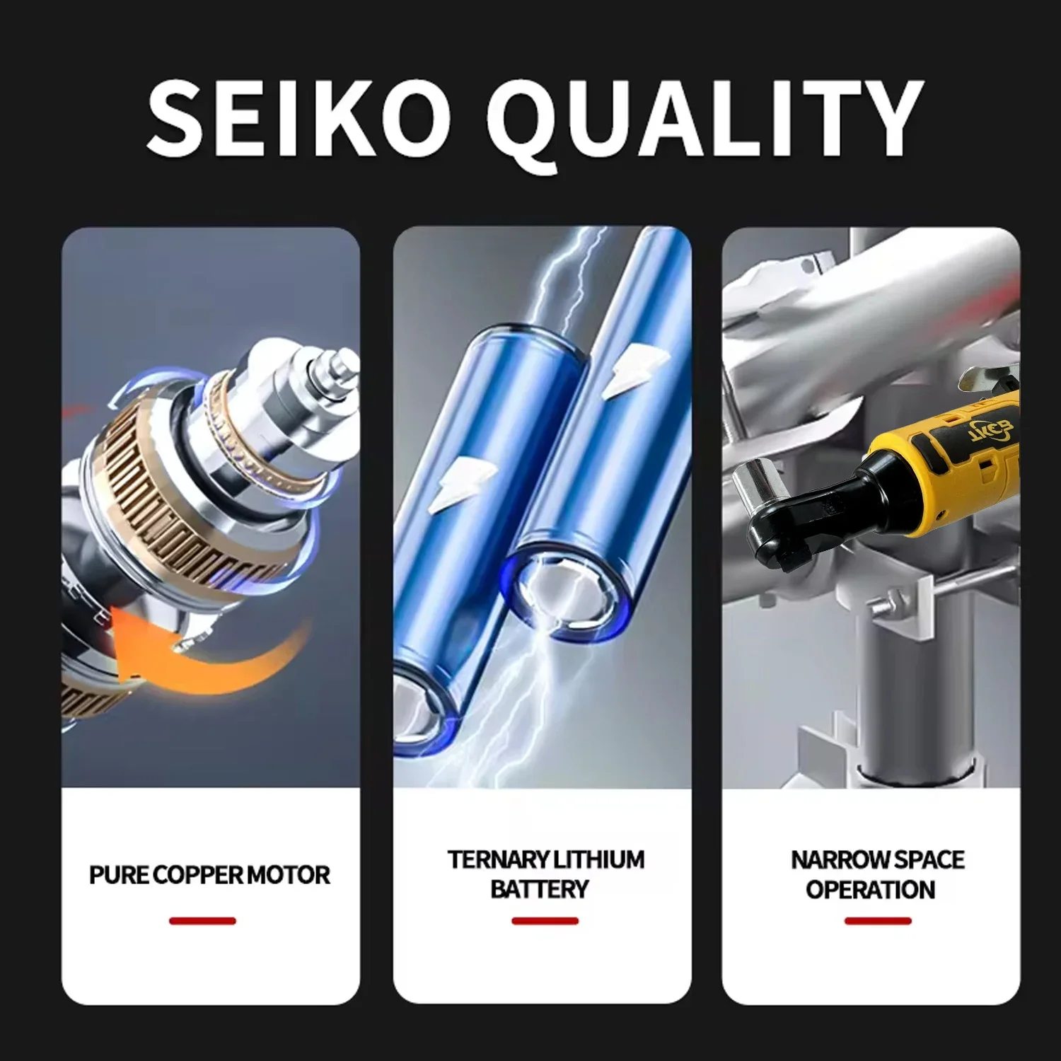 TKCB 3/8 Inç Şarj Edilebilir Akülü Elektrikli Cırcır Seti Açı Matkap Tornavida Vida Somunu Kaldırmak için Otomobil Bakım Aracı