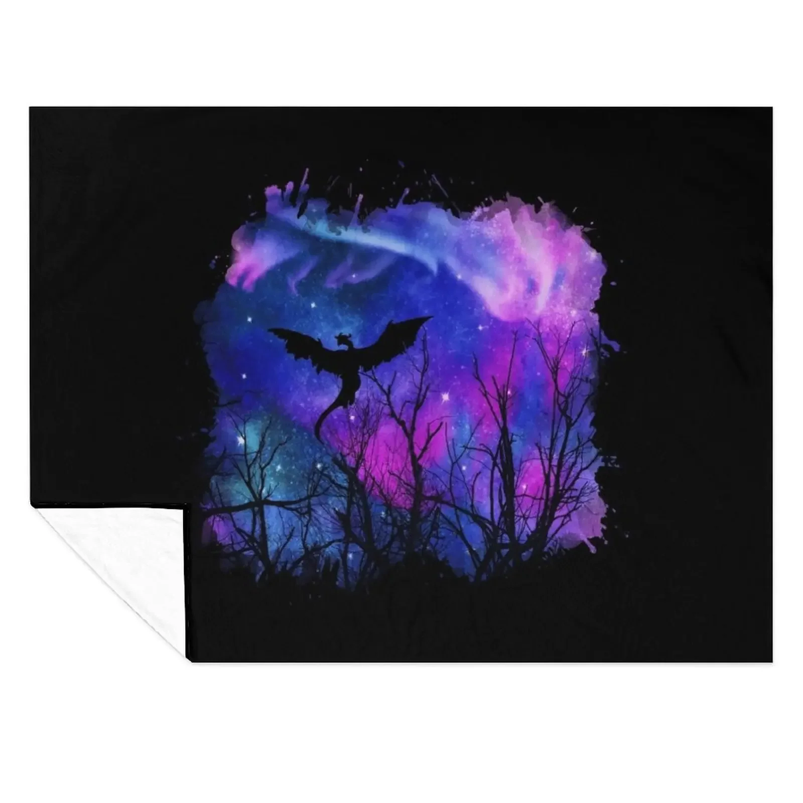 

Dragon In Aurora Skies Fantasy Throw Blanket Luxury Hairys Bed linens Large Blankets