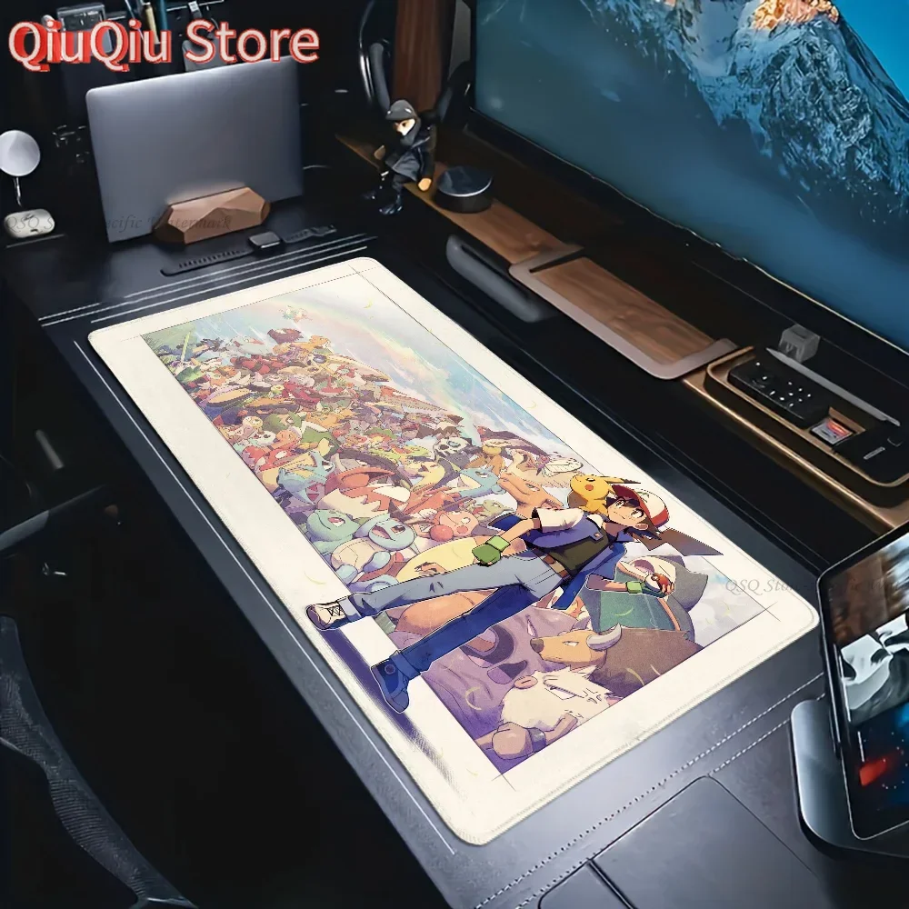 P-Pokemon Game Anime Battle Mousepad Mouse Mat حصيرة مكتبية مع وسادة ملحقات الألعاب Prime Gaming XXL لوحة المفاتيح حصيرة الحشو