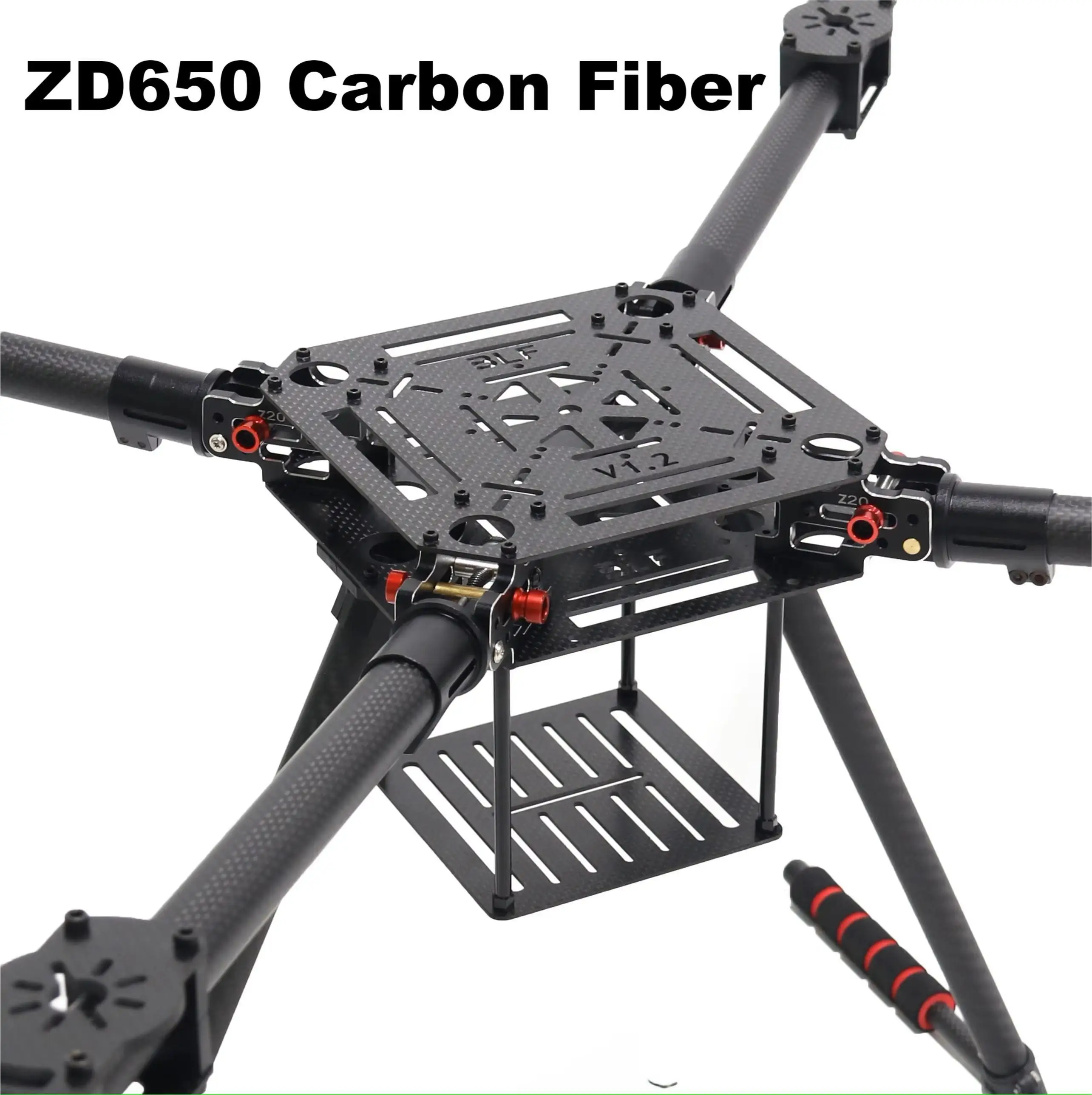 HotRC ZD650 Telaio quadricottero in fibra di carbonio da 650 mm FPV Quad con pattino di atterraggio in fibra di carbonio F650