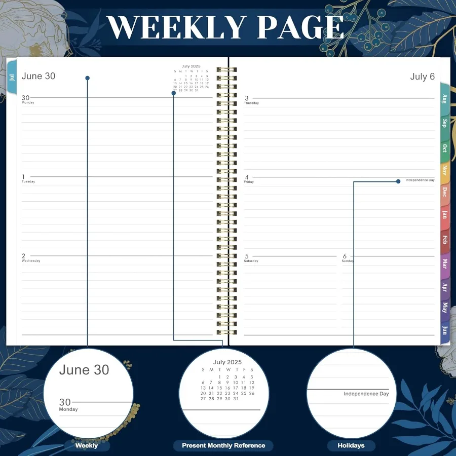 مخطط 20252026 يوليو 2025 يونيو 2026 20252026 مخطط أكاديمي أسبوعي وشهري 9 بوصة × 11 بوصة مقاس A4 عطلات ربط Twinwire Mo #4