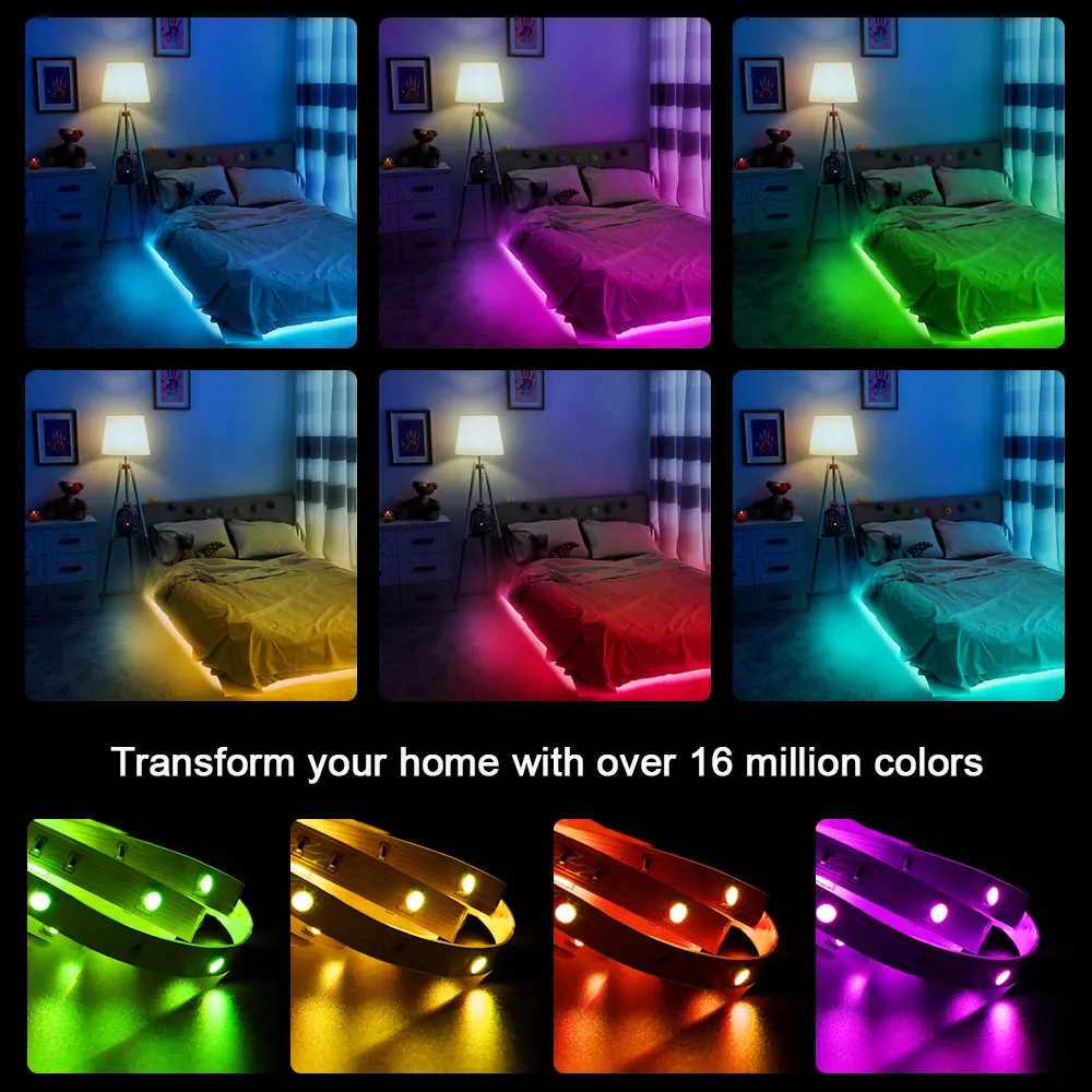 Luces LED Strip Light Room Decoration 5050 Light TV Backlight Bluetooth Neon Lighting Remote Control for Rome Cветодиодная лента