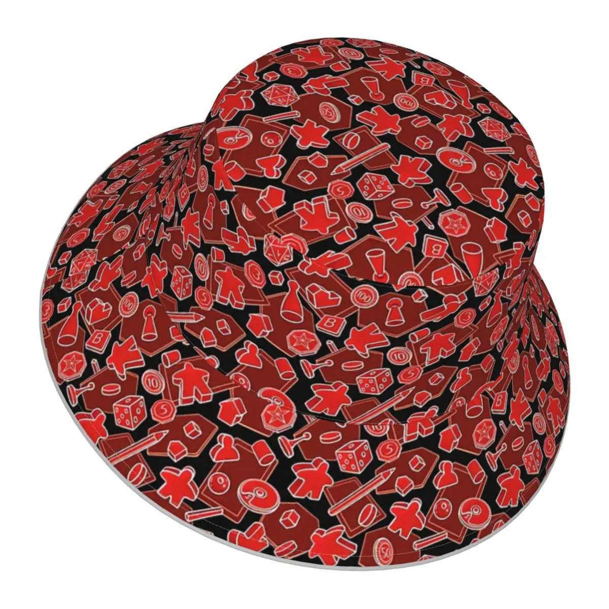 

Tabletop Board Game Madness (Red) reflective Bucket Hat Men Women Bucket Hat Outdoor Sunscreen Beach Hat Sun Hiking Fishing Cap