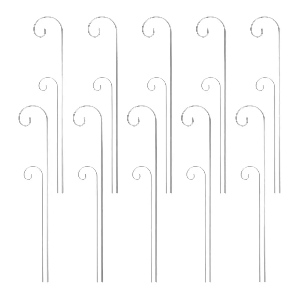 20pcs Durable Metal Garden Hooks Curled Tip Stakes Plant Labels Balcony Markers Outdoor Hangers Container Signs