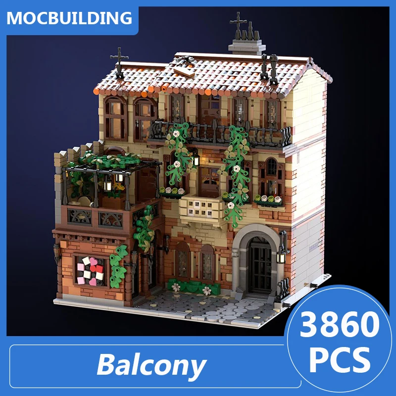 شرفة وحدات العمارة Moc اللبنات لتقوم بها بنفسك تجميع الطوب عرض نموذج جمع الإبداعية عيد الميلاد اللعب الهدايا 3860 قطعة