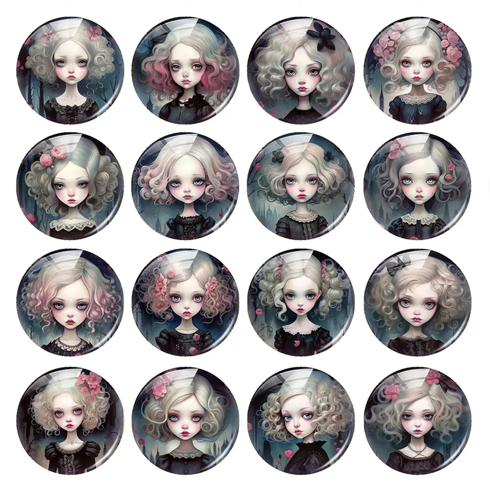 Handmade Beauty Girl Photo Glass Cabochon Charms Flatback Demo Flat Back Cameo For Diy Jewelry Making Findings Accessories