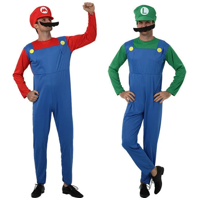 Child Super Luigi Brother Costume Anime Funny Halloween Costumes Kids Fancy Cosplay Jumpsuit Classic Boys Costume