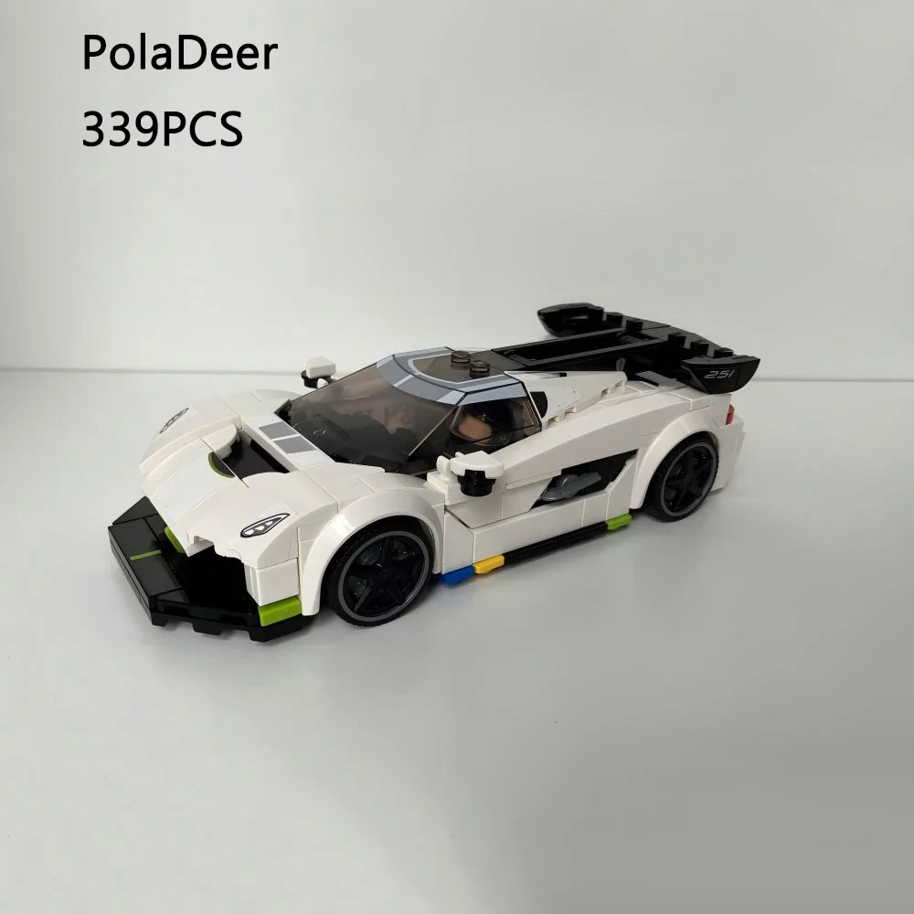 339PCS MOC Jesko supercar garage Building Blocks sports car Assembly model With stickers toy brick Children birthday gift 76900