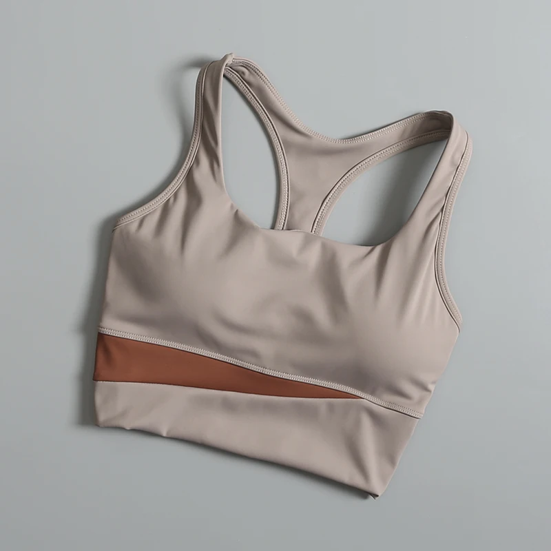 夏の女性用スポーツブラと下着新しいランニングベストスタイルの外部着用耐衝撃性とたるみ防止ジムビューティーバック