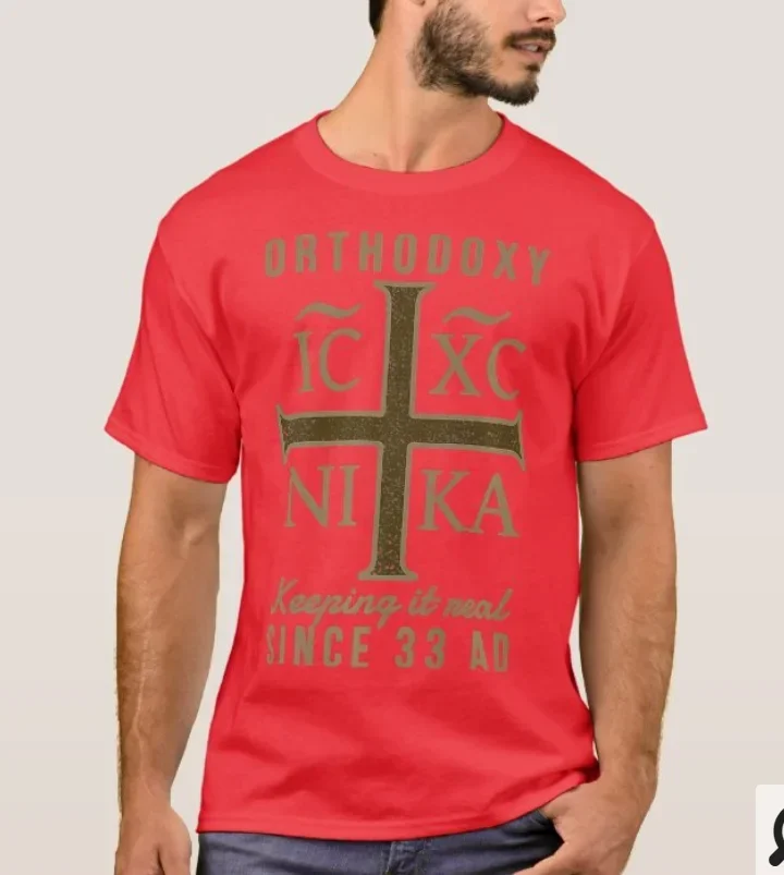 IC XC NI KA Eastern Orthodox Church Cross T-Shirt 100% Cotton O-Neck Summer Short Sleeve Casual Mens T-shirt Size S-3XL