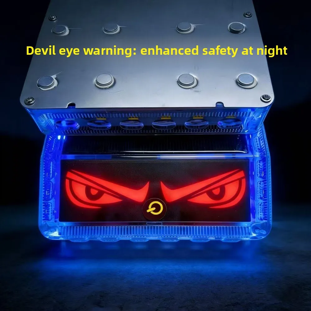 

Мощный магнитный солнечный фонарь для велосипеда без проводов, сигнальный фонарь «демонический глаз» с функцией предупреждения об опасности.