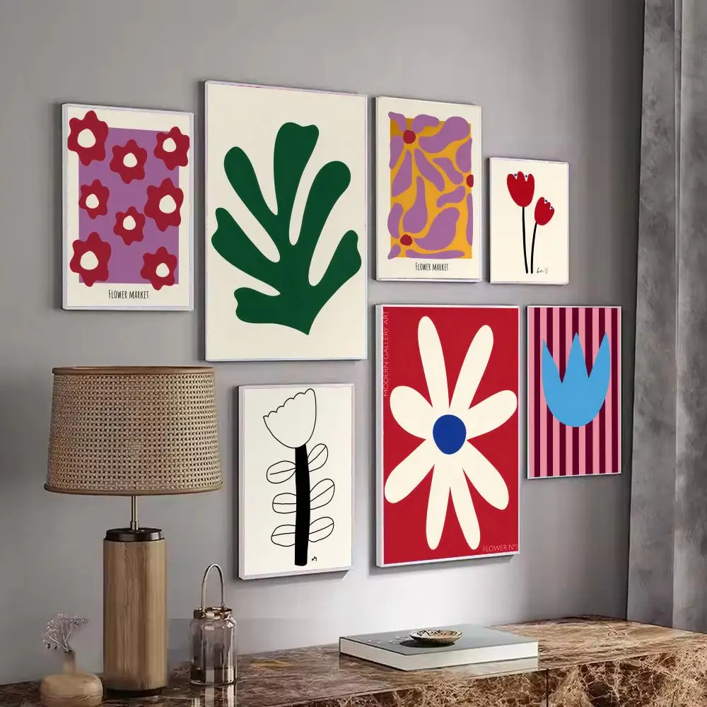 Modern Flower  Minimalist Poster Minimalist Easy-Apply Wall Art Stickers with Clean Aesthetic Design for Stylish Home Interiors
