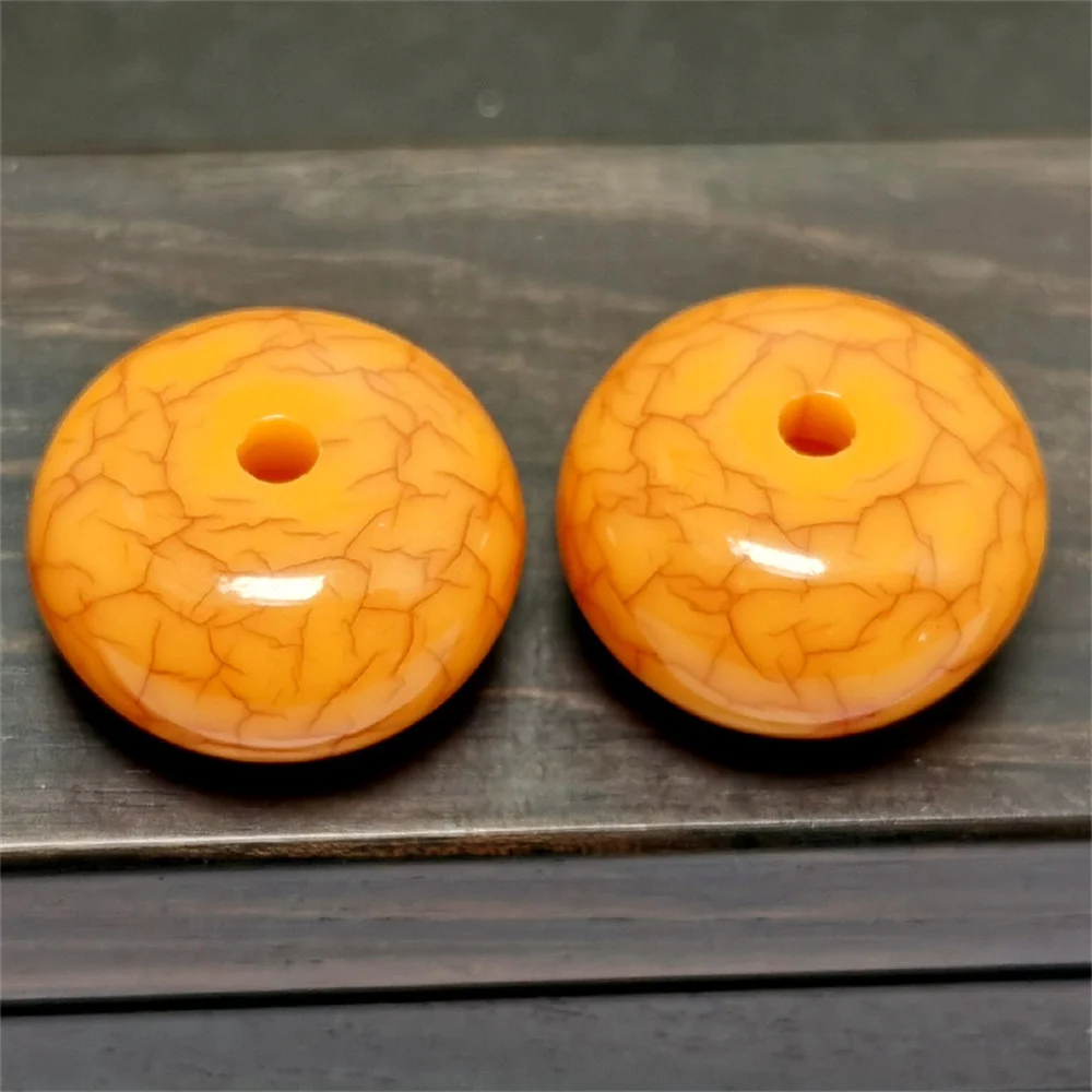 Honey Resin Beeswax 18x10mm Yellow Amber Stripes Gems Wheels Abacus Spacer Loose Beads DIY Jewelry Making Necklace Bracelet