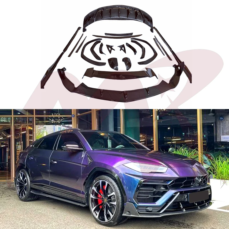 For Lamborghini URUS MSY style real carbon fiber front bar edge side skirt rear diffuser shark fin rear spoiler body kit