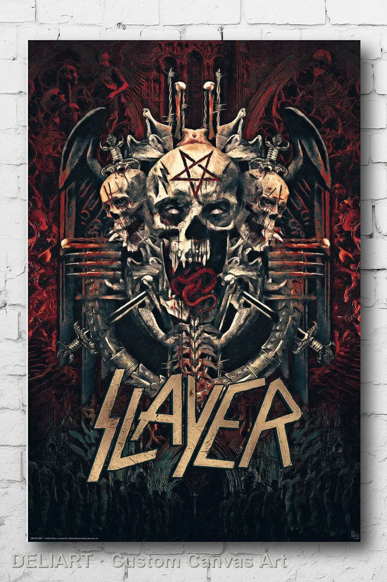 

SLAYER - SKULLAGRAM Canvas Poster Custom Size Available Room Decoration Home Decor Wall Art
