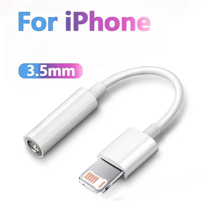 Original Headphone Adaptador For Apple iPhone 14 13 12 11 Pro Aux Audio Splitter Lighting To 3.5mm Adapter Earphone Jack Cable