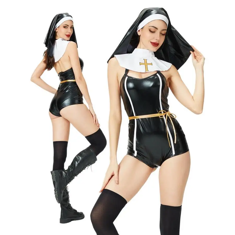 할로윈 성인 의상 섹시한 향신료 원피스 슬림 트림 부활절 크로스 디아블로 고딕 무대 의상