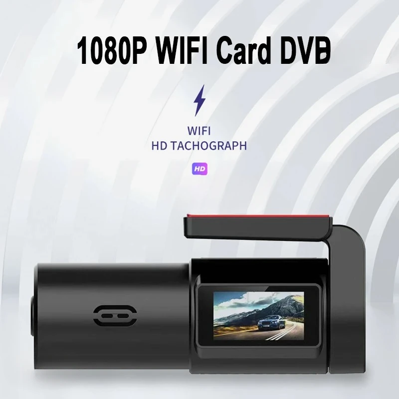 Dash Cam Camera Mini Car Black Box Single Lens Dashcam 1.0 Inch Dvr ADAS Driving Assistance 1080P with WiFi Loop Recording USB