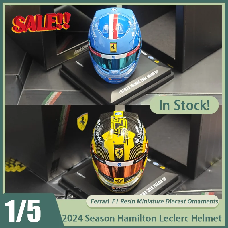 

New In Stock Looksmart 1:5 F1 2024 Season Hamilton Leclerc Helmet Model Resin Miniature Diecast Ornaments Custom Toys Kids