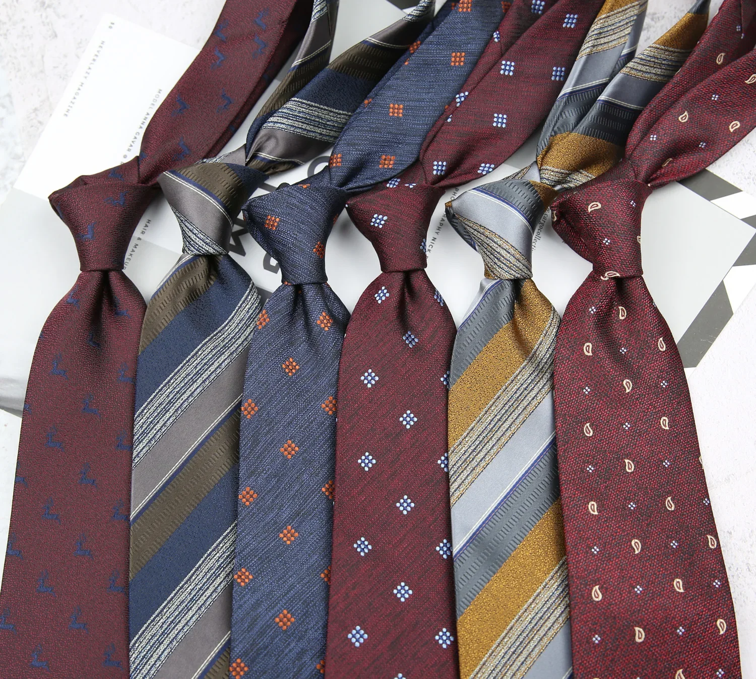 

8cm Tie Men's Dress Wedding Groom Stripe Handmade Business Suit Shop Fashion Tie Coffee