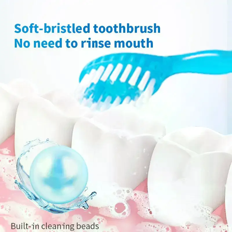 Bursting Bead Toothbrush Disposable Portable 5-in-1 Soft Bristle Dental Floss And Toothpick