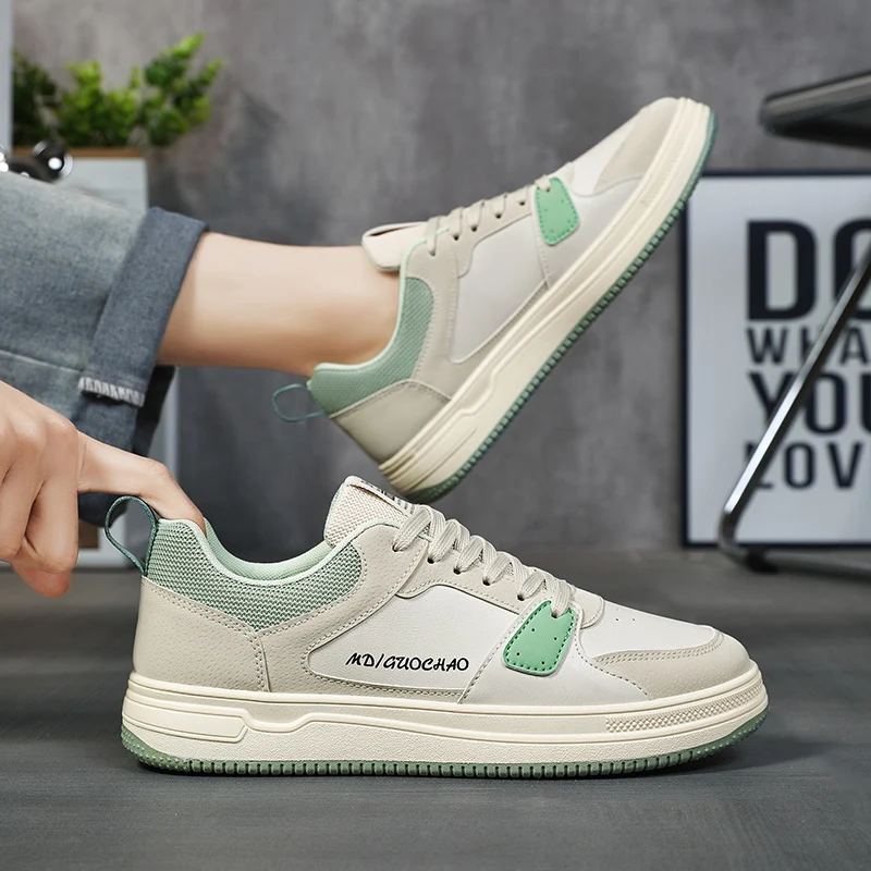

Versatile Casual Fashionable and Trendy Sneakers Large-sized Color-matched Low-top Round-toe All-season Anti-slip Men's Shoes