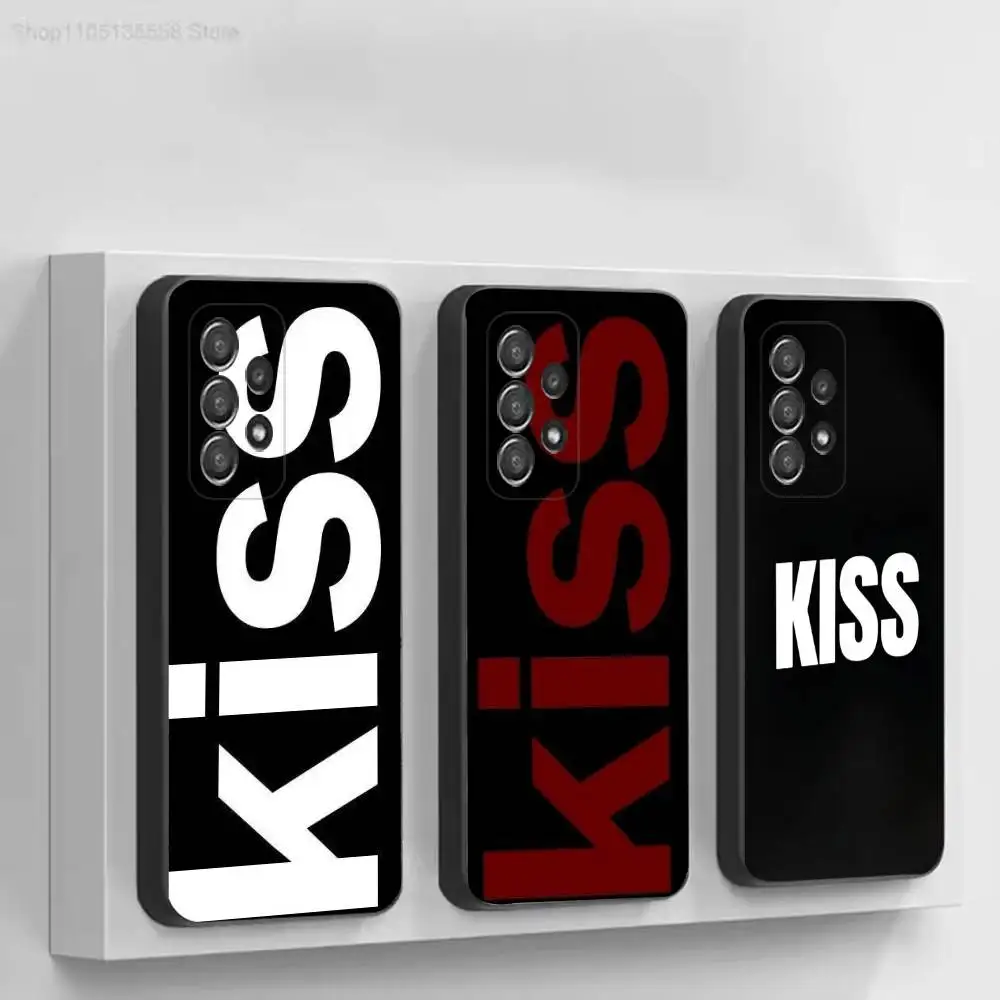K-KISS Font INS Black Soft Protective Case For Samsung Galaxy S30, 25,24,23,22,21,20,10 Ultra Plus Lite FE