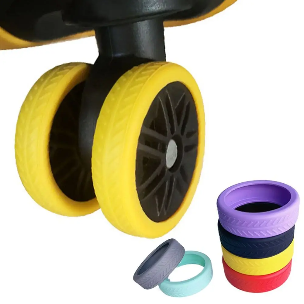 4/8Pcs Suitcase Parts Axles Luggage Wheels Protector Reduce Wheel Wear Silicone Suitcase Wheels Protection Cover