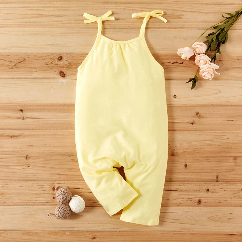 New Fashion Kids Baby Girls Strap Cotton Romper Toddler Sling Jumpsuit Harem Trousers Lace Up Sport Casual Loose Summer Clothes