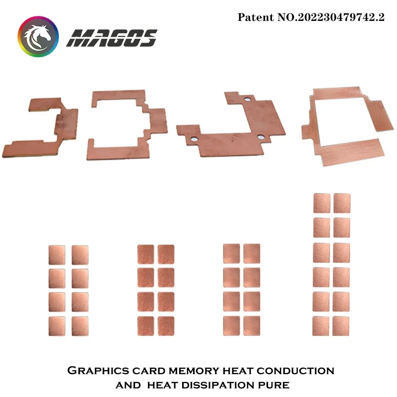 GPU VRAM memoria enfriador almohadilla térmica disipador de calor de cobre compatible con todas las marcas tarjeta gráfica de minero GPU bloque de