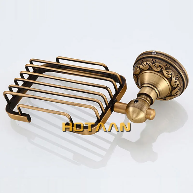 Solid Aluminium Wall Mounted Antique Brass Color Bathroom Soap Basket New Bath Soap Dish Holders Bathroom Products YT-13990