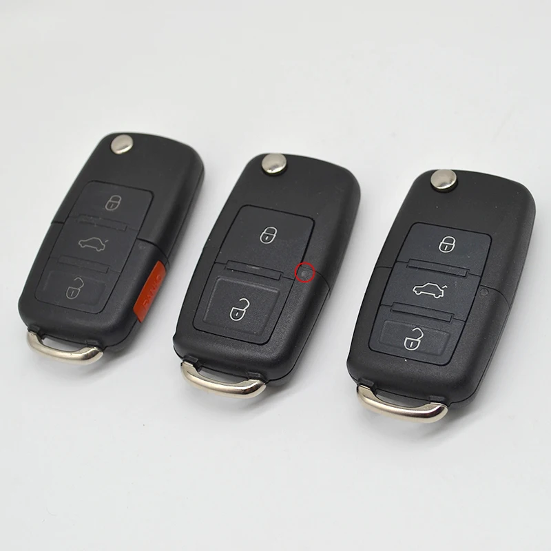 DM car key shell replacement blank cover 2/3/4buttons for Volkswagen VW Golf Passat Polo Jetta Touran Bora Sharan flip remote ke