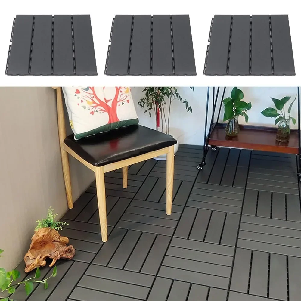 Interlocking Deck Tiles, 36PCS Waterproof Outdoor Flooring, ABS Plastic Patio Decking Tiles for Balcony Garden Porch, 12x12in