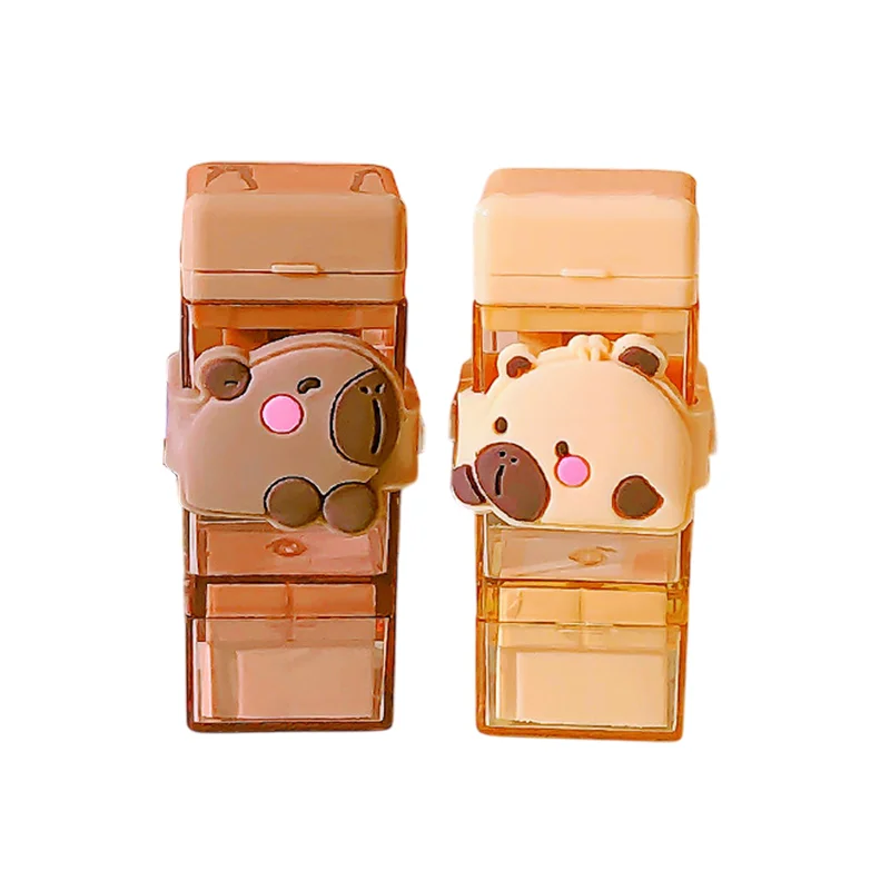 1 قطعة الكرتون لطيف كابيبارا براية أقلام مع ممحاة Kawaii براية أقلام اللوازم المكتبية القرطاسية الجمالية هدايا الاطفال