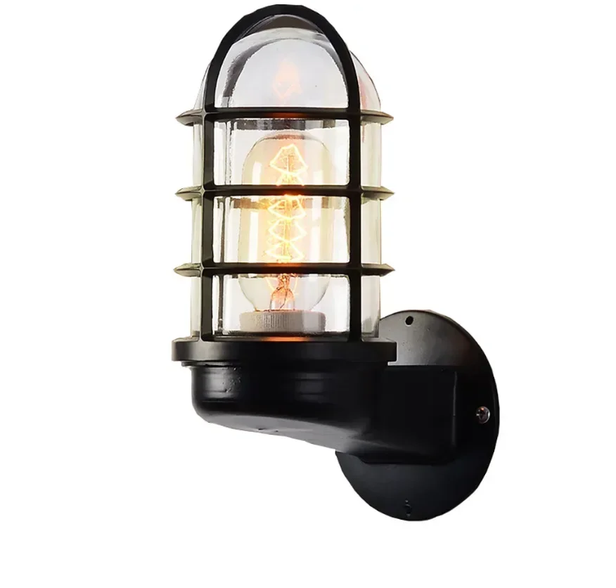 Industrial Outdoor Waterproof Retro Wall Lamp Creative Cafe Restaurant Aisle Explosion-proof Glass Bar Garage Wall Lamp